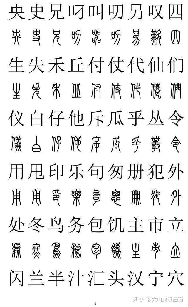 包含有2500个篆书字体的对照表,一口气我全放这里了,建议收藏起来 - 知乎