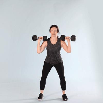 哑铃负重上举下蹲注意事项:弓步训练看似简单,但一定要注意局部动作