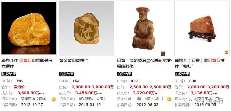 近期拍卖会上田黄石的成交记录- 知乎