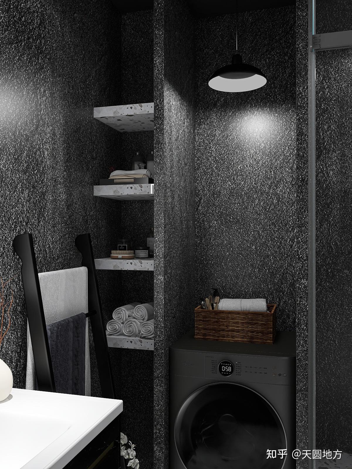 黑色系卫生间极简冷淡风家居设计