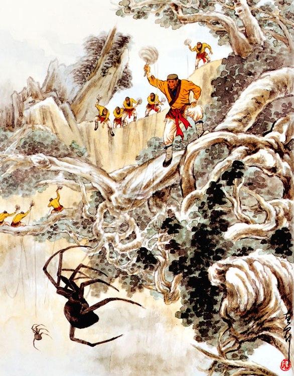 西游记原著十套珍稀古画插图第7273回盘丝洞七情迷本濯垢泉八戒忘形