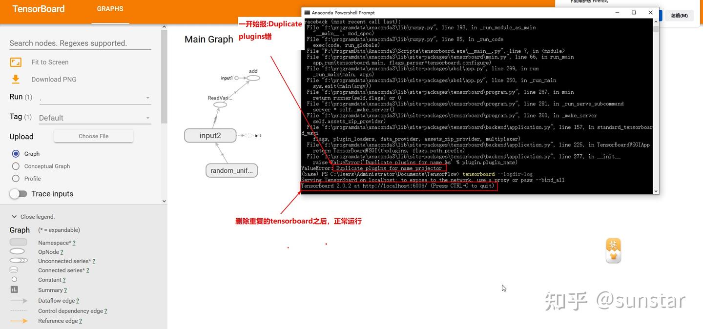 Tensorboard duplicate plugins for name projector 