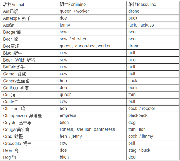 动物界的雌雄英语称谓 Hen Cock和cow Bull还能这么玩儿 知乎