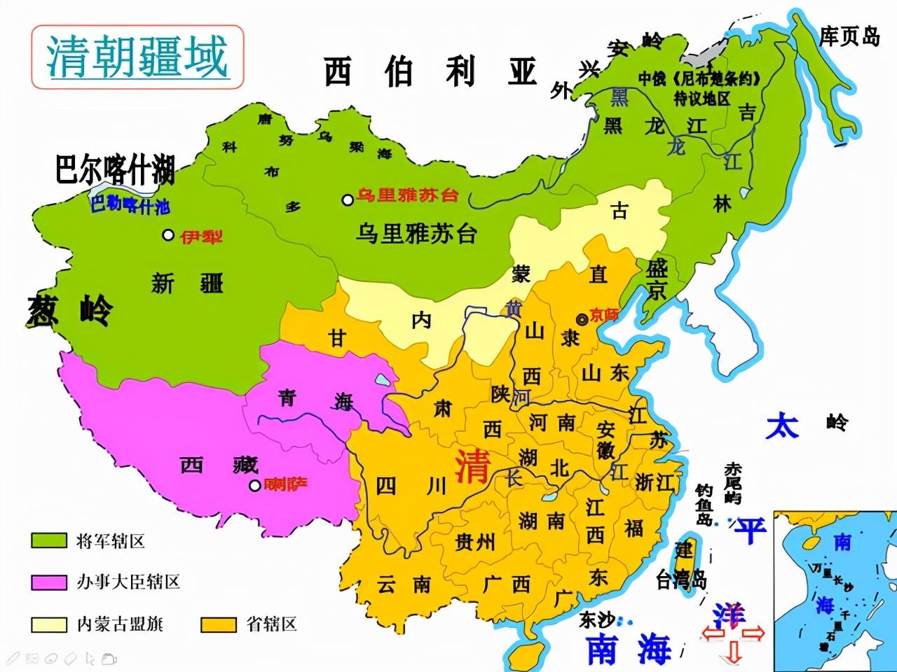 清朝前期疆域图 地图图片