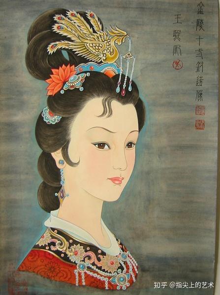 吴良柱工笔绘画十二金钗造像