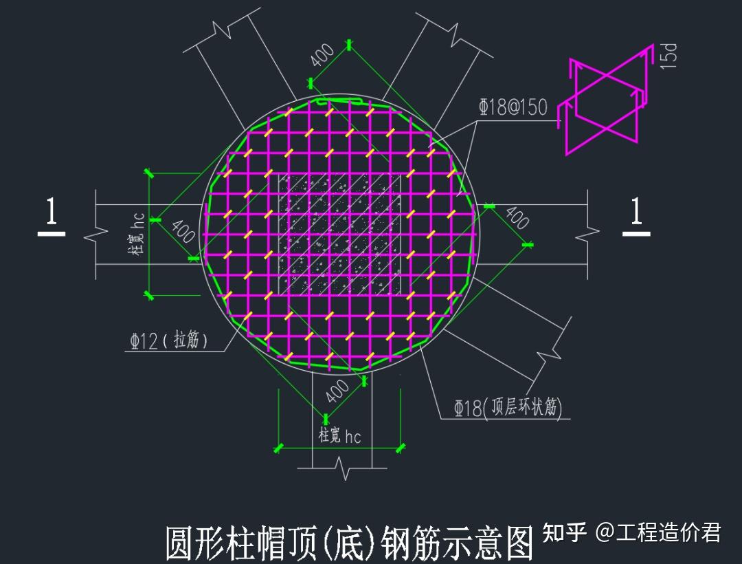 钢筋柱帽大样图片