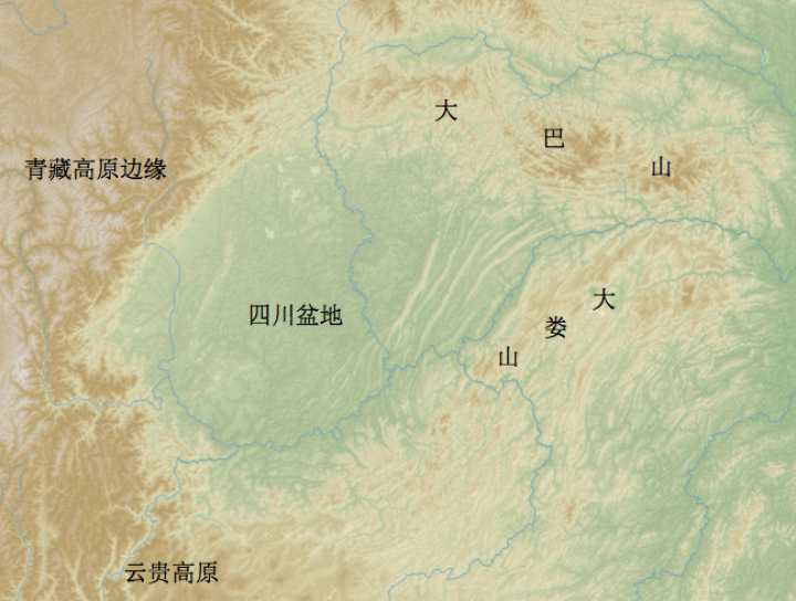 四川山脉河流地形图图片