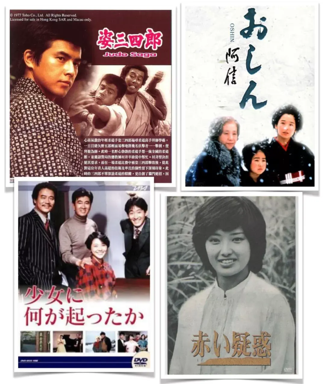 诸如《姿三四郎》,《血疑》,《阿信》,《少女疑云》等一大批日剧就