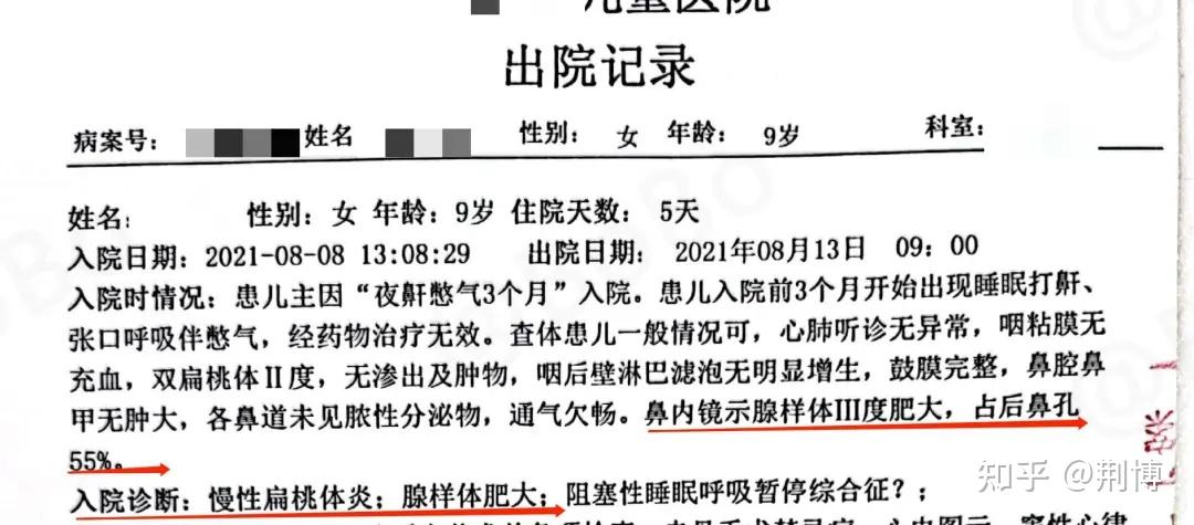 腺样体肥大手术,医保报销后近万元费用全部报销!