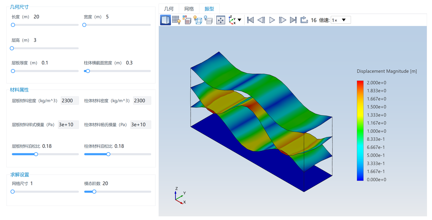 仿真APP应用案例——多层板结构模态分析的图3
