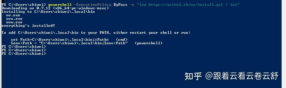 Uv Powershell Install windows安装uv详细教程 - 知乎