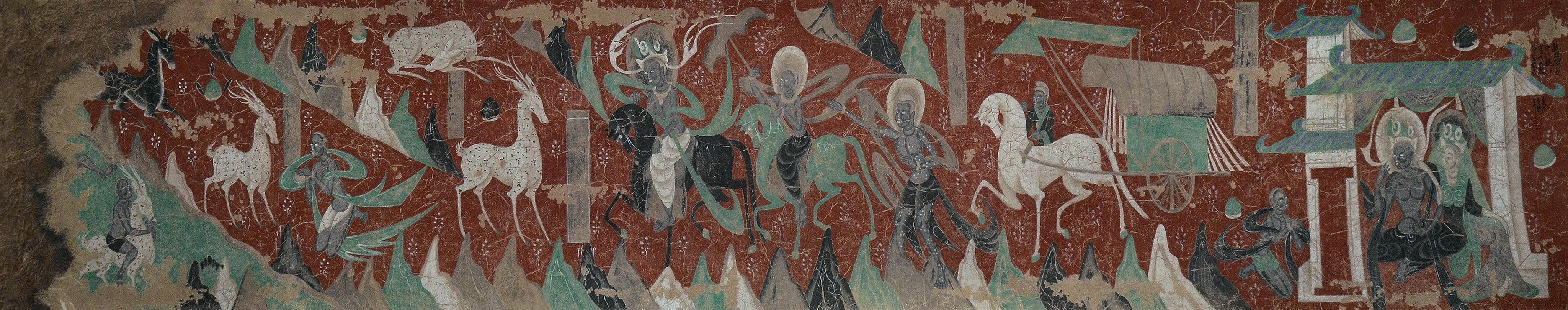 神游千年大美敦煌北魏257窟3西壁九色鹿连环画救人与良心高清大图