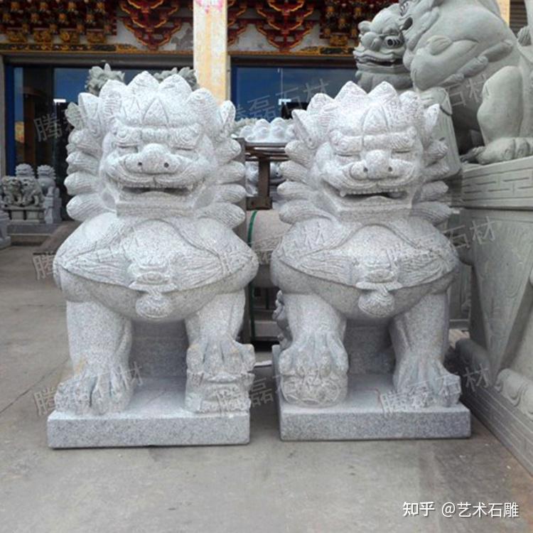 石雕狮子一对广场石雕狮子石雕狮子放置