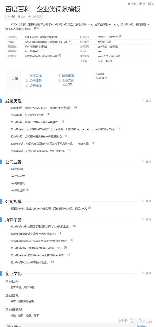 公司百度百科企业百科词条创建为总是审核不通过？企业词条模板 知乎 4401