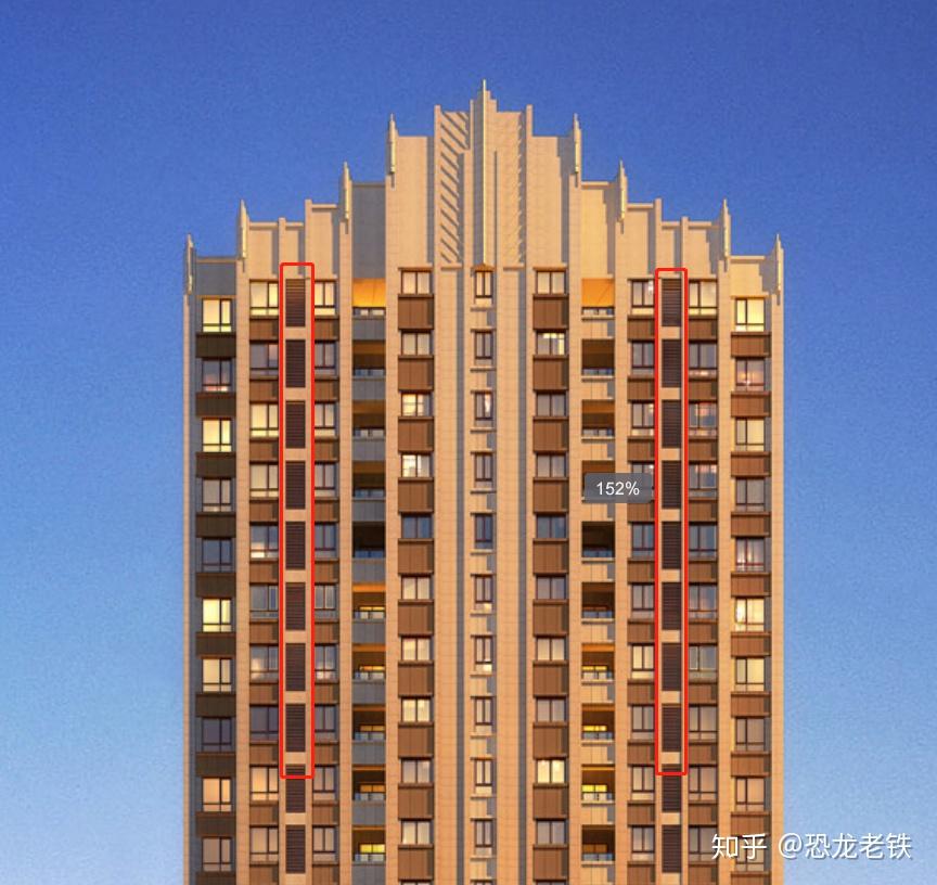 art deco 风格高层住宅底部设计中最突出的特征, 底部完整的柱式和