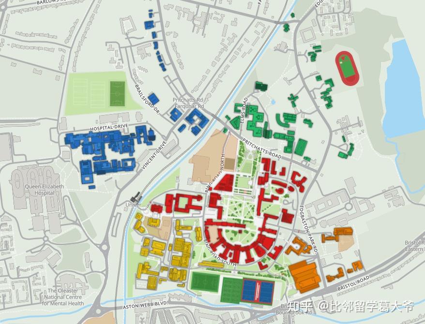 请问伯明翰大学本科预科校区在哪里啊距离本校区多远啊