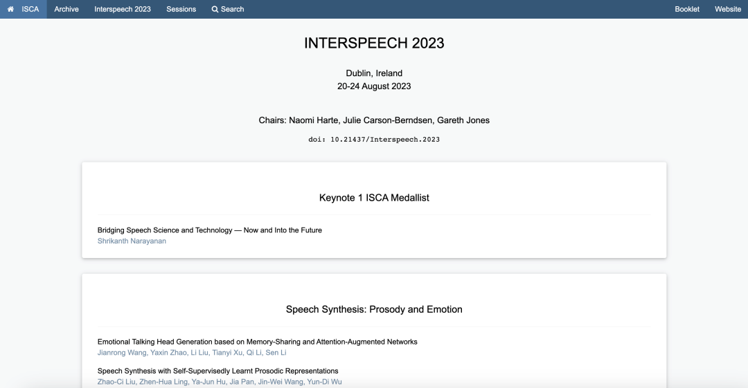 INTERSPEECH 2023论文公开链接(paper list) 知乎