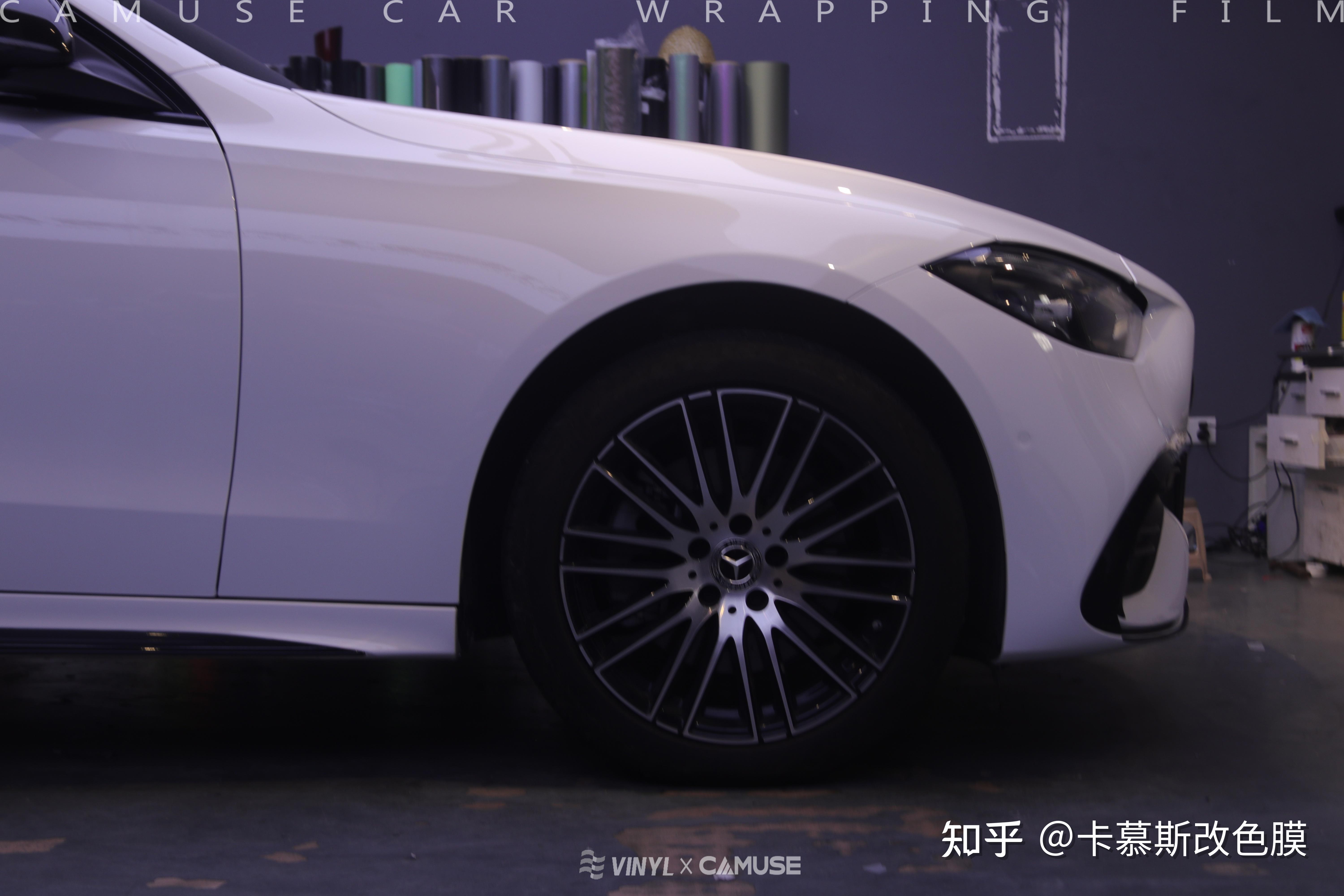 奔驰卡慕斯改色膜水晶白,非常的纯粹