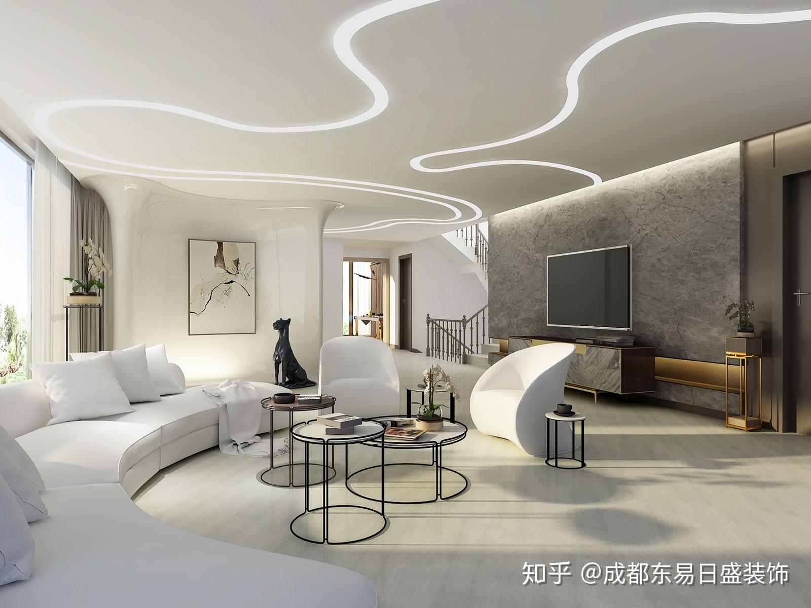 半山悦750㎡别墅现代简约风格装修效果图赏析丨成都东易日盛设计作品