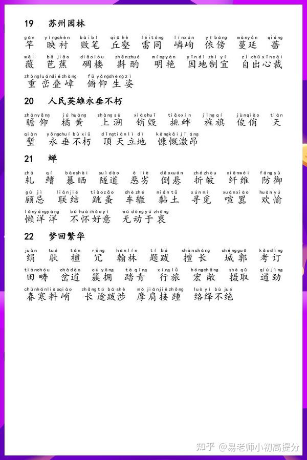 部编版八年级上册语文读读写写汇总(含拼音) - 知乎