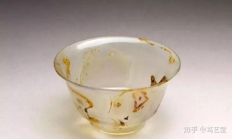 玉】 ☆ 玉石 冰糖瑪瑙料小杯 ☆ 清朝期 整料彫刻 茶器酒