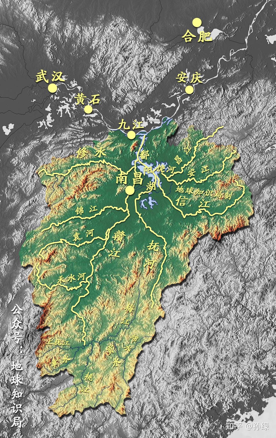 江西诸水汇于鄱阳鄱阳湖位于江西省北部,几乎整个江西境内的主要水系