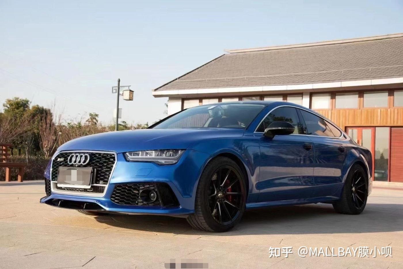 奥迪a7改色雪邦蓝色魅力无挡