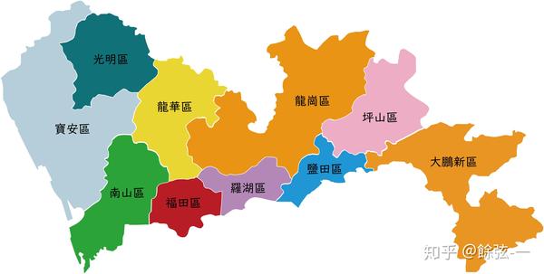 深圳市各个区的地图图片
