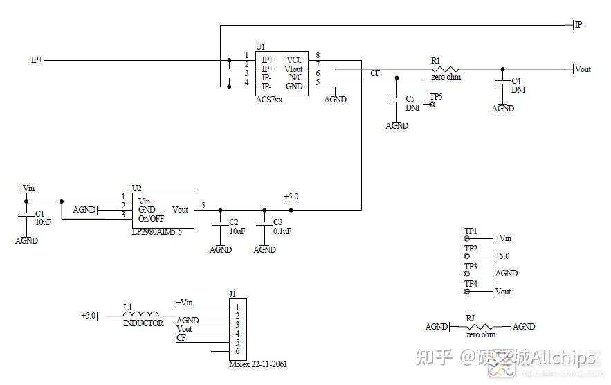 基于acs712电流传感器的电流检测方案(电路图 bom表)