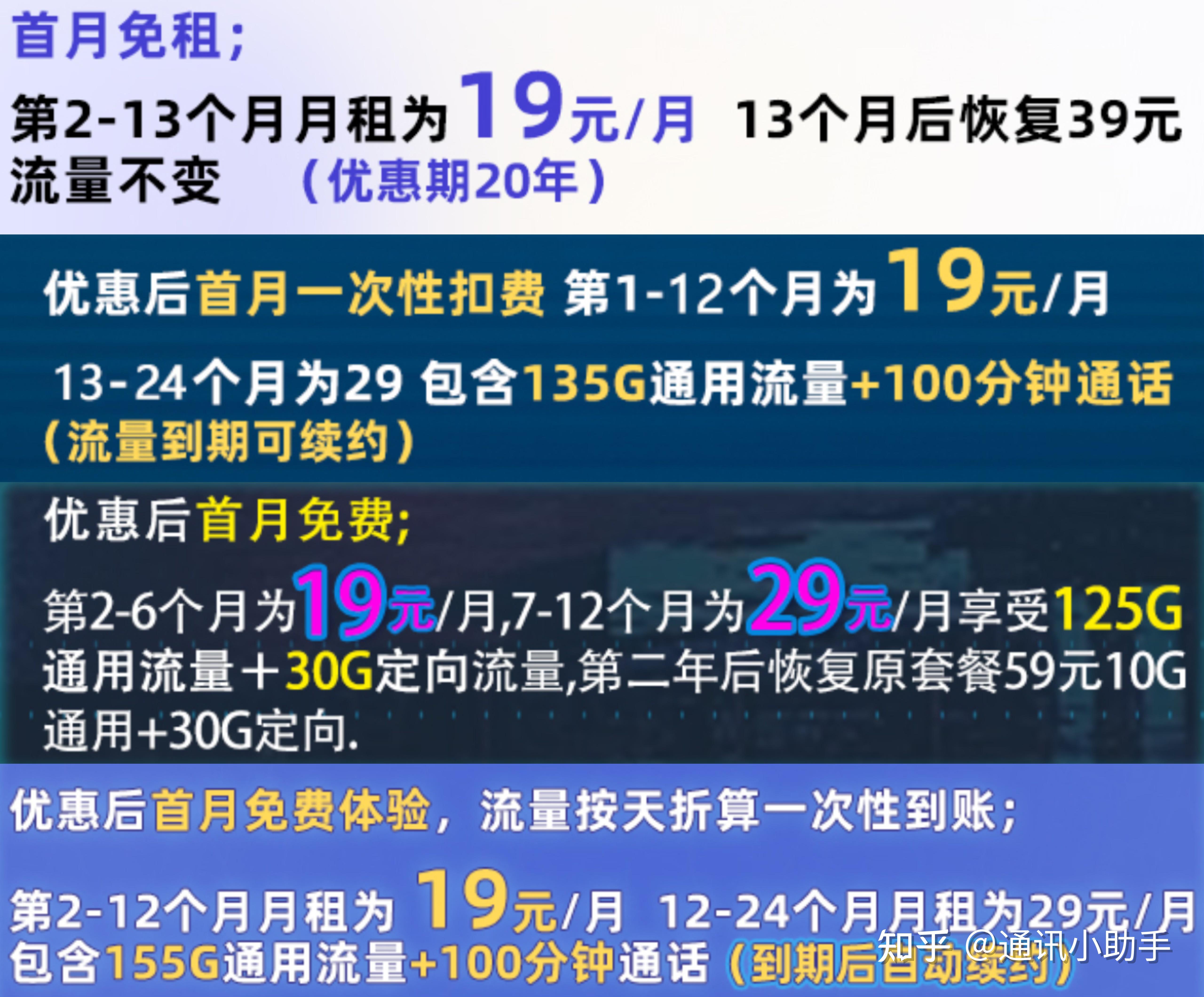 19元185g電信聯通移動流量卡手機卡推薦附選運營商選套餐超級乾貨小白