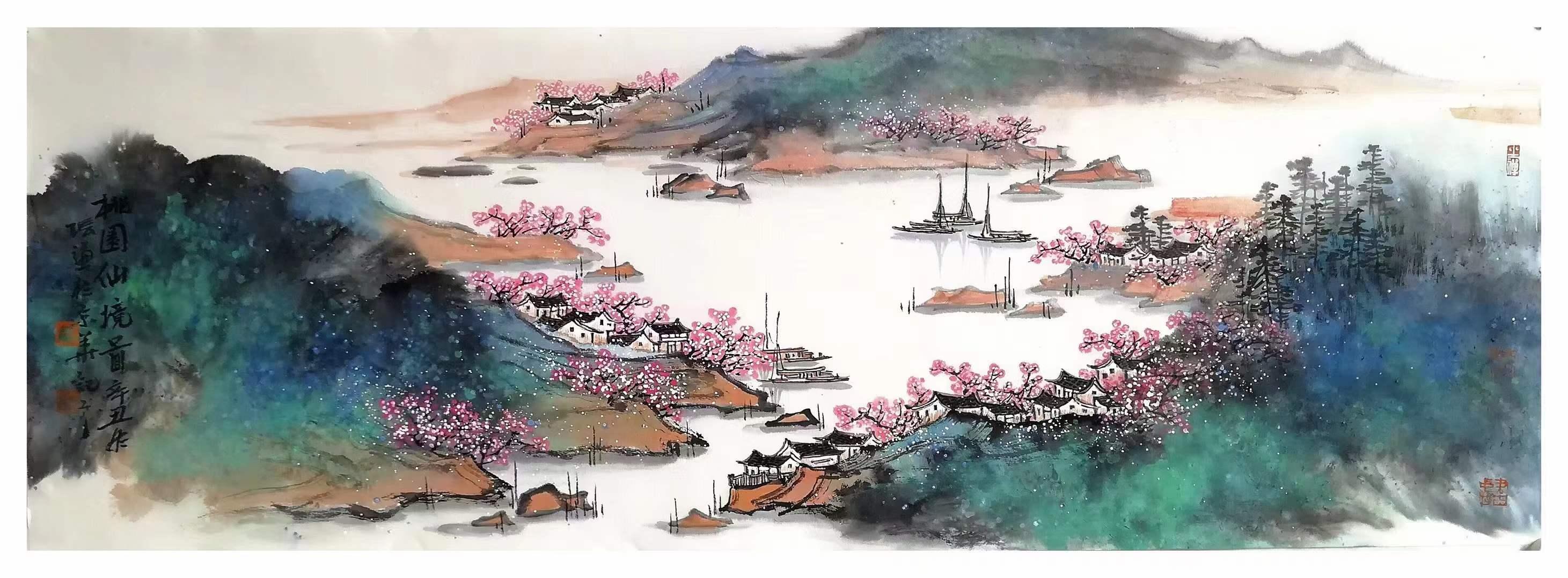 张谦多才多艺,花鸟,人物,山水皆精,他的花鸟画秀丽温婉,人物画清雅秀