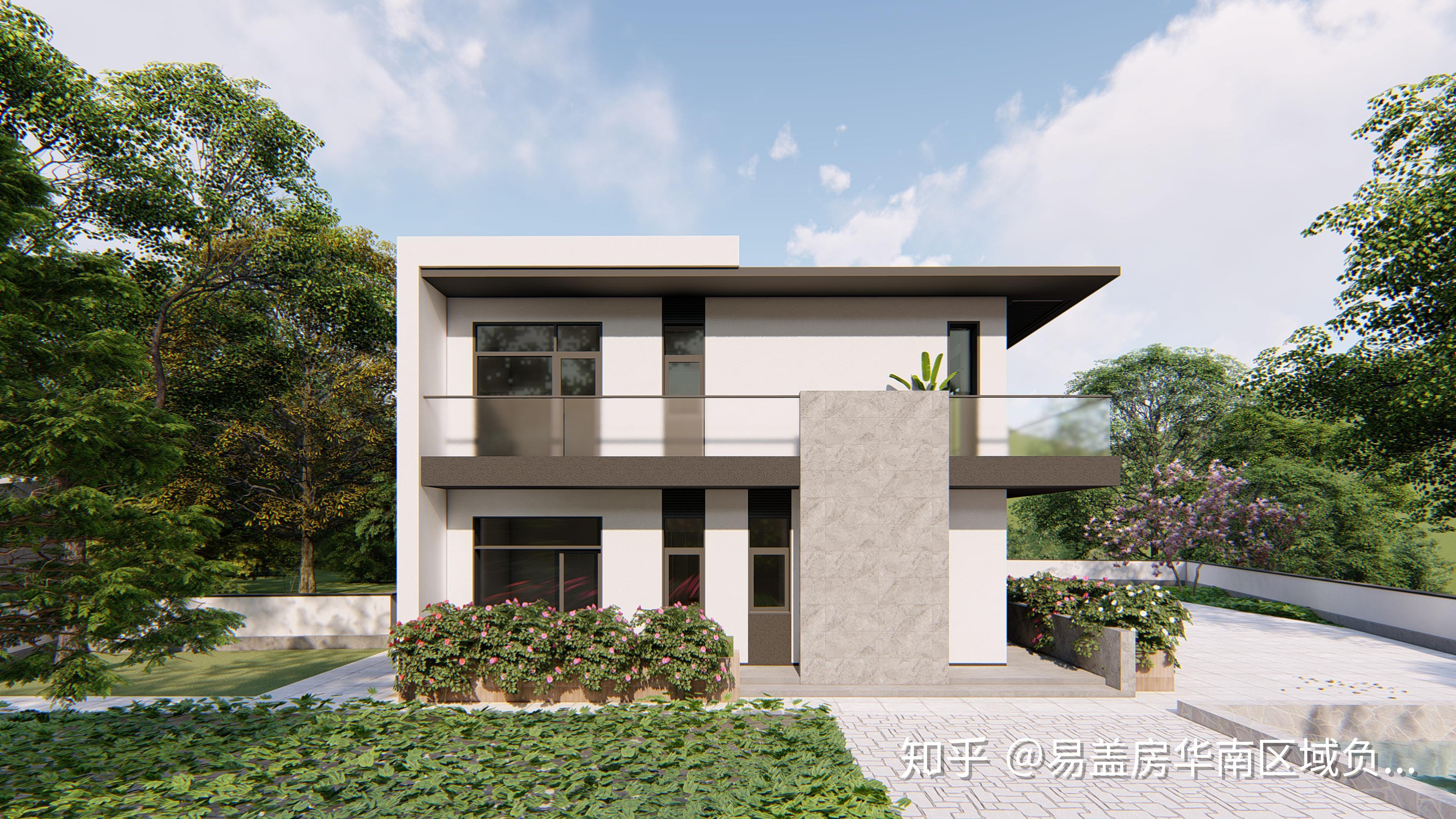 乡村自建房,75万建434平两层现代风格别墅