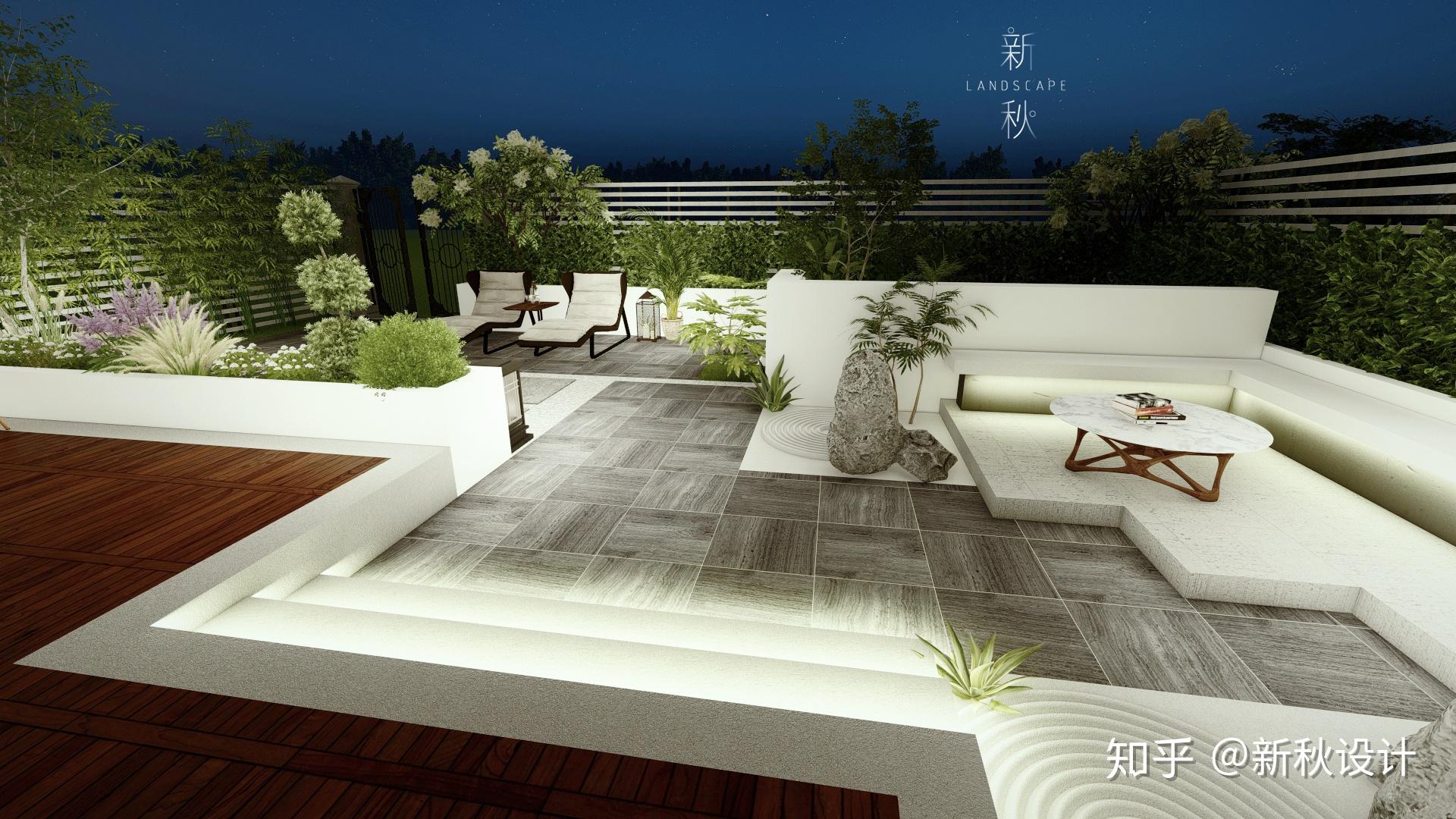 庭院 景观 花园 露台 屋顶 院子自建房园林景观设计新秋设计