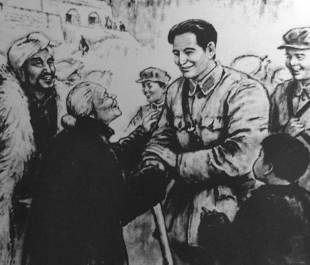 (刘志丹和陕北人民群众)1934年11月(30岁),刘志丹击败国民党军队的第