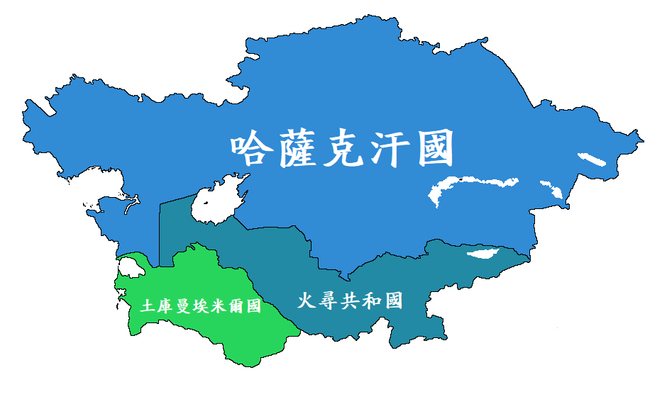 中北亚地区地图图片