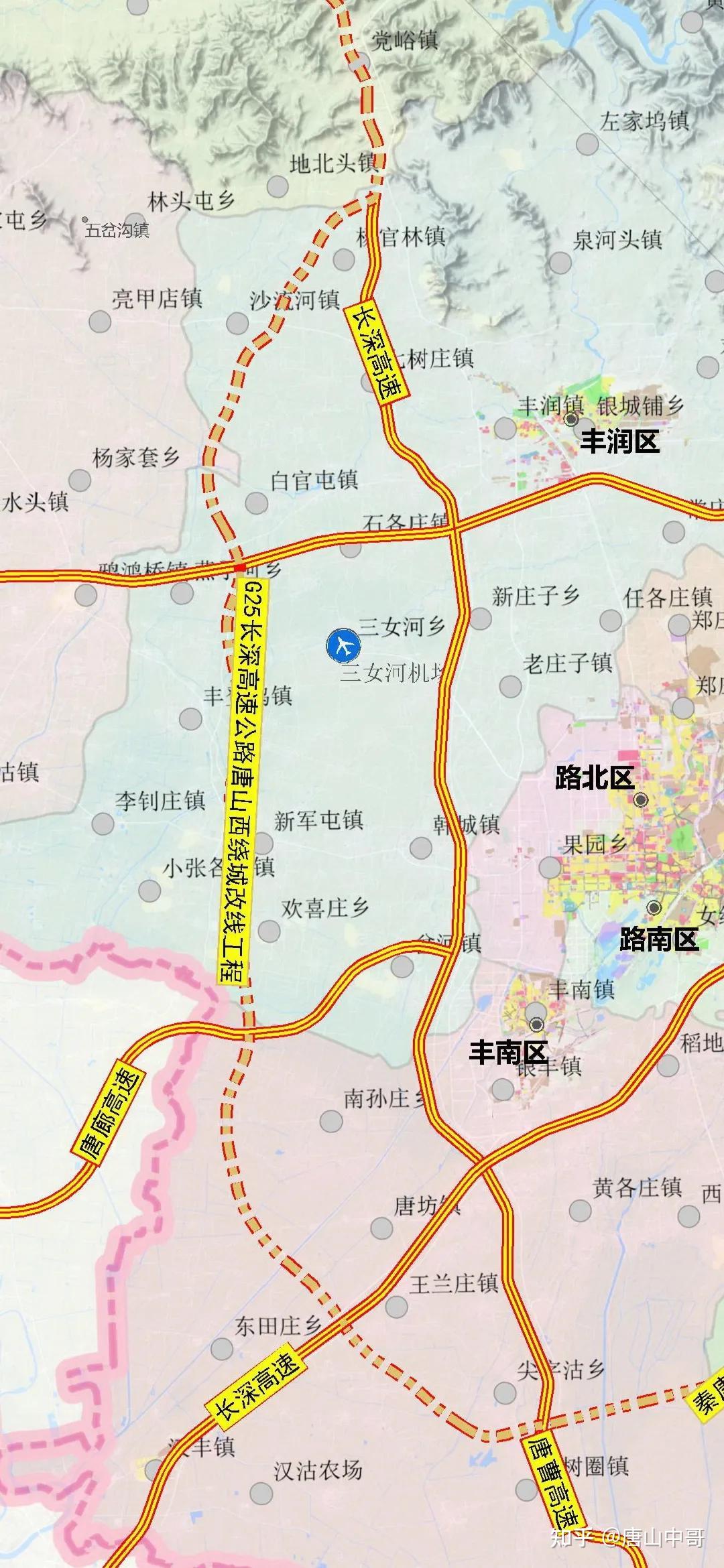 线路从丰润区和遵化市交界处的杨官林镇引出,经过杨官林西,沙流河东