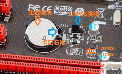 这个时候我们可以先拔掉显卡,因为我们要对主板cmos放电和扣电池操作