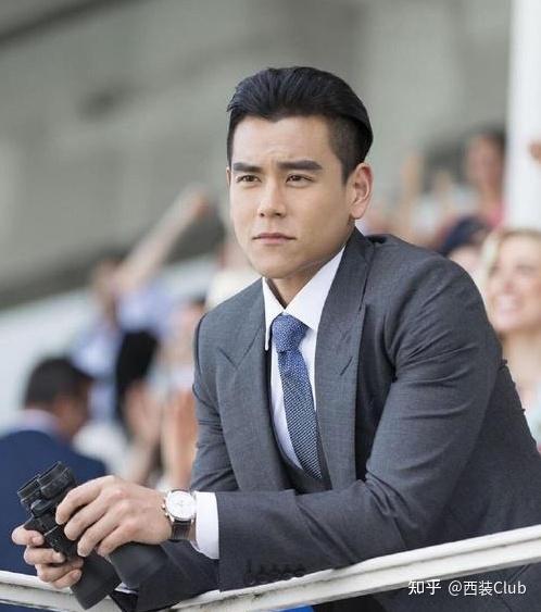 若是觉得背头不好驾驭,分头也是不错的选择.