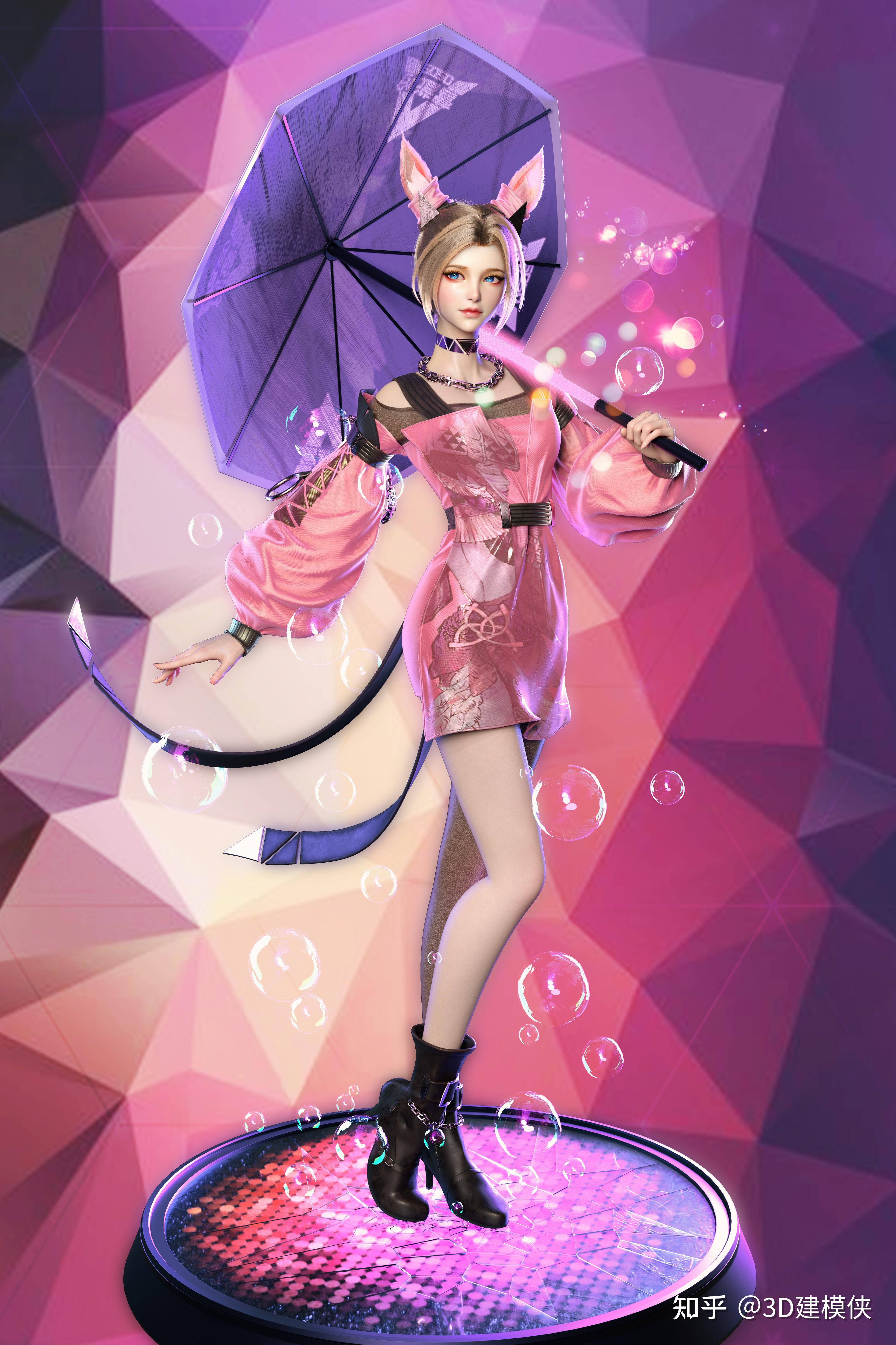 高水平的一组3d动漫人物建模作品造型功底强悍非常值得一看