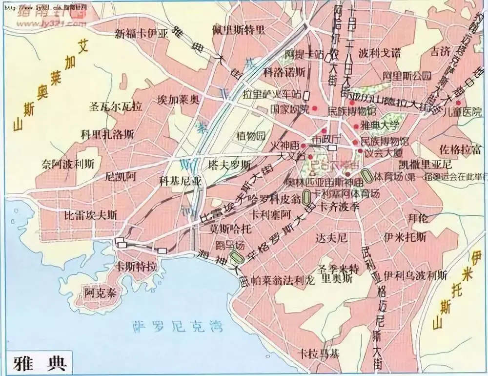 雅典城地图图片