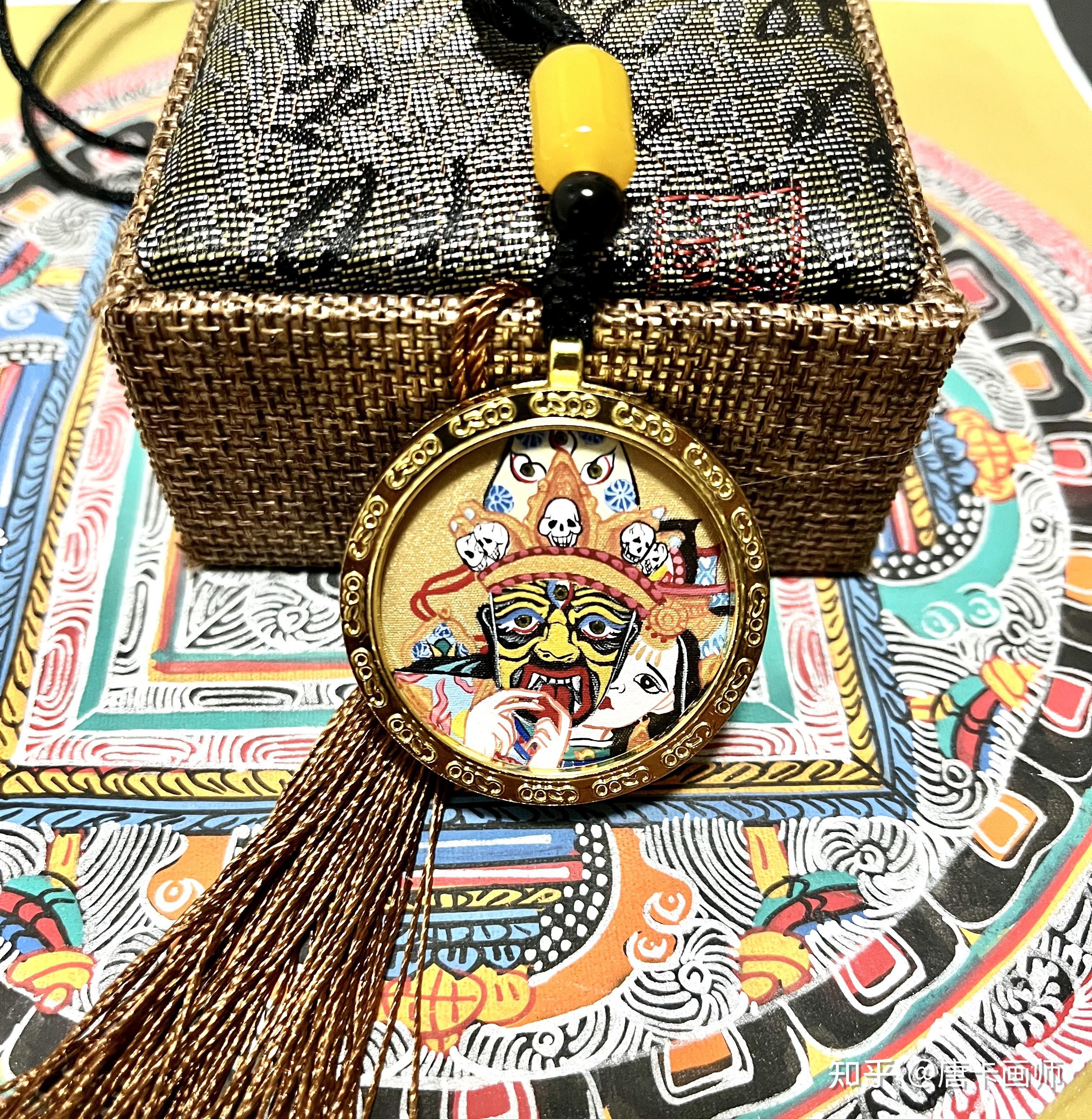 纯手绘圆款35扎基拉姆前世今生小唐卡