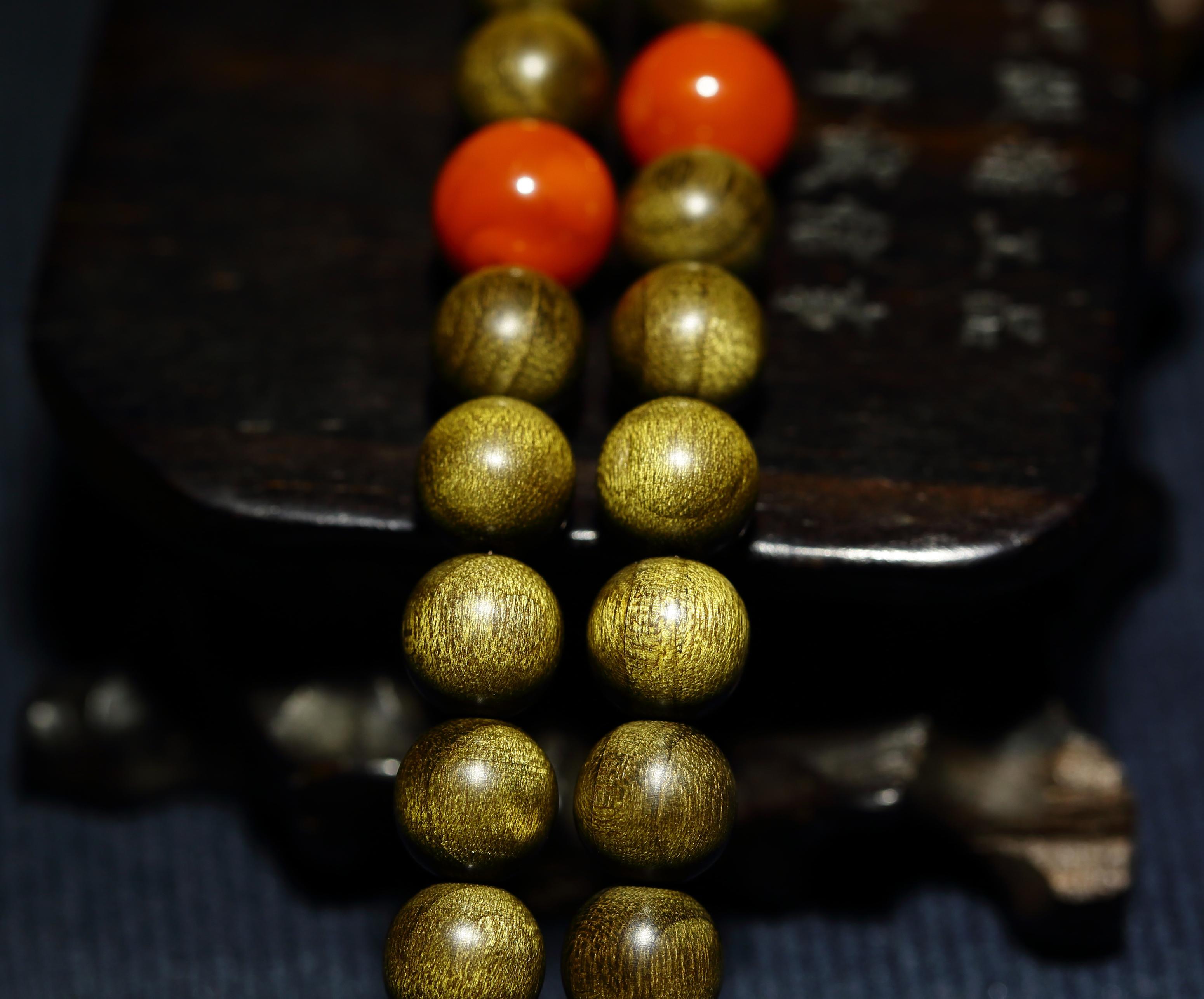 来自工匠的喜悦!千年乌木阴沉金丝楠木佛珠