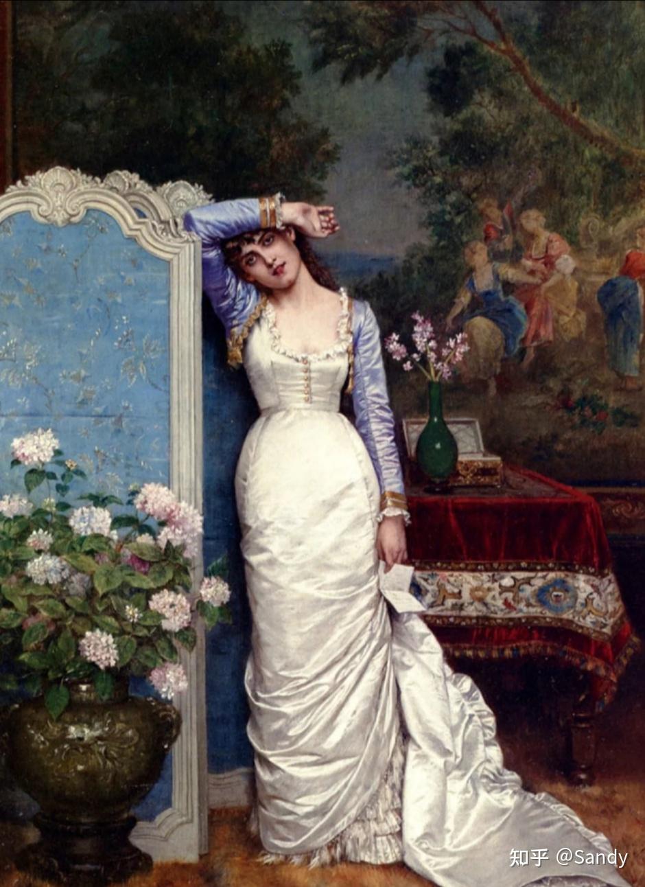 手绘油画人物图片