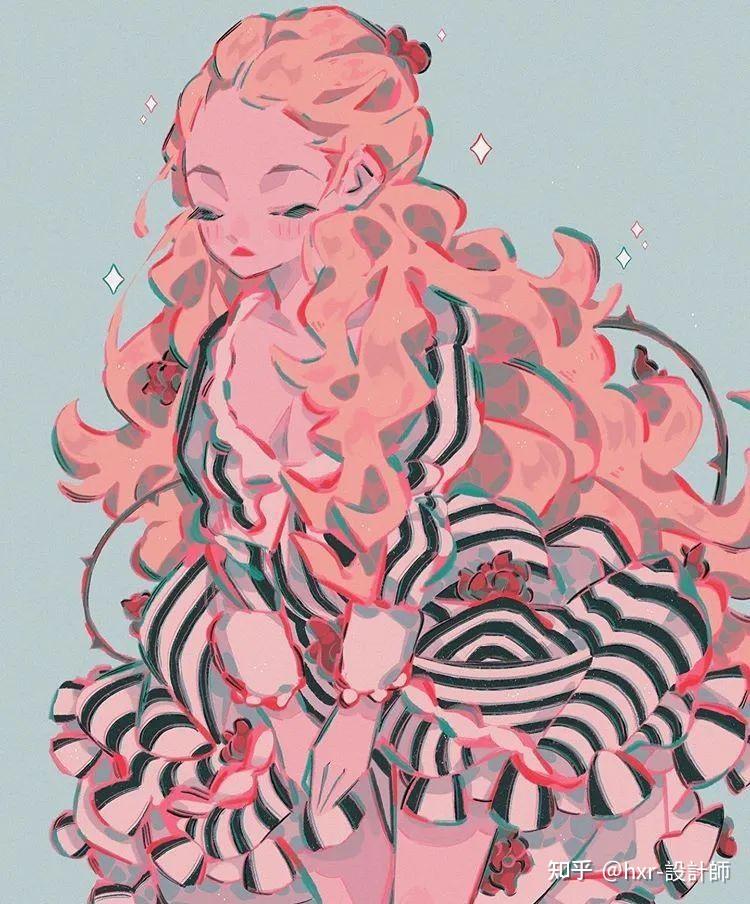 插画师 elohimes(ins) 风格独特的二次元粉色系的插画 配色绝了!