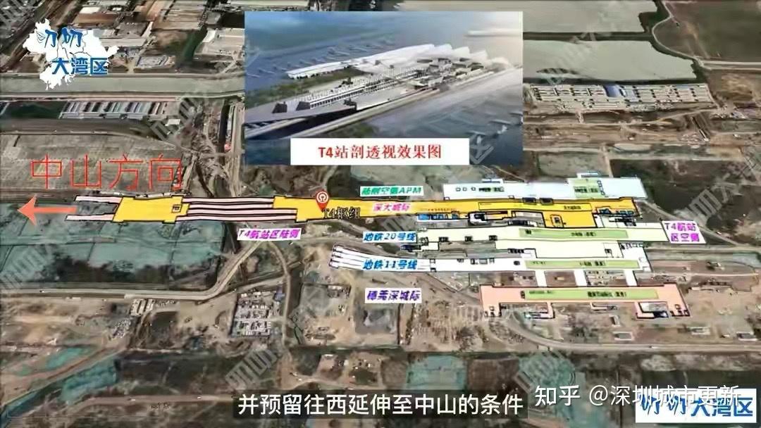 深圳市宝安国际机场 t4 枢纽,t4枢纽位于目前规划建设中的t4航站楼