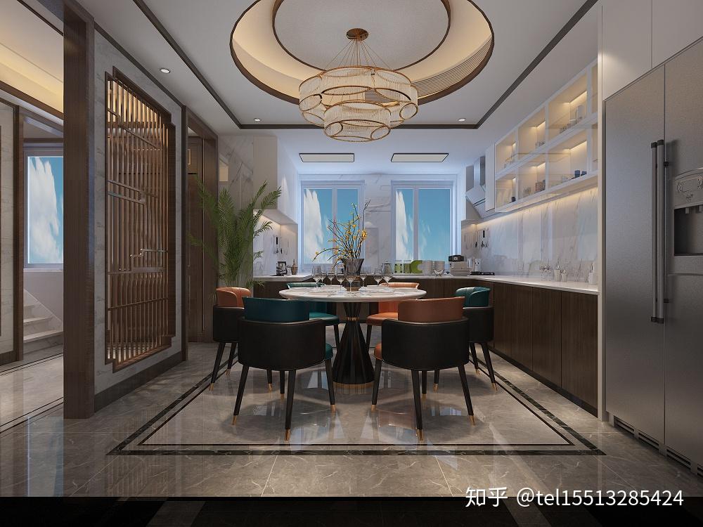 太原花香丽舍300平别墅新中式风格装修,典雅大气,效果惊艳,邻居都组团