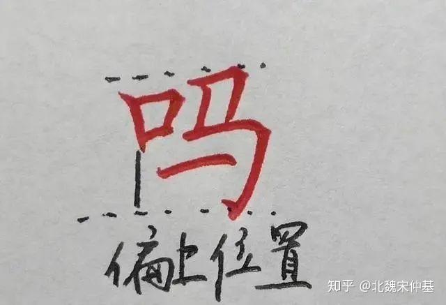 口字旁,言字旁,兩點水,足字旁,土字旁,王字旁等