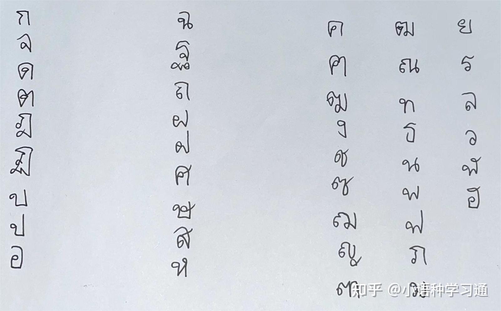 泰语翻译通:零基础学泰语——泰语字母书写顺序大全-手写体配视频 动