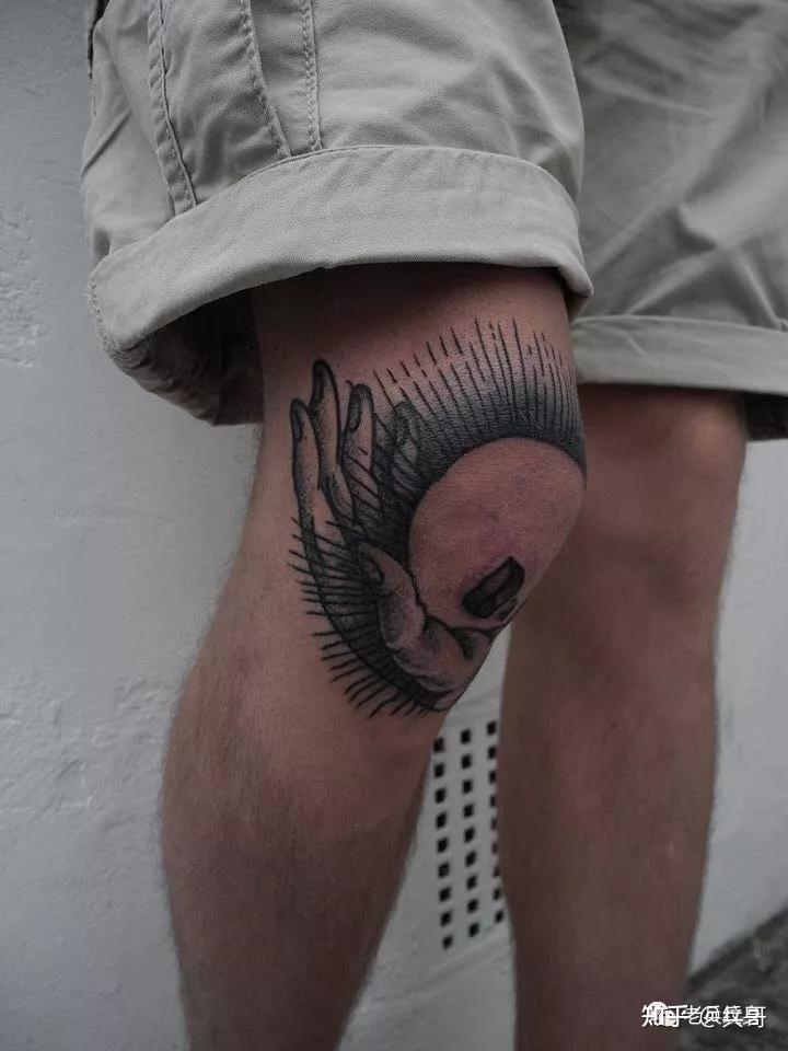 膝盖纹身图案男图片