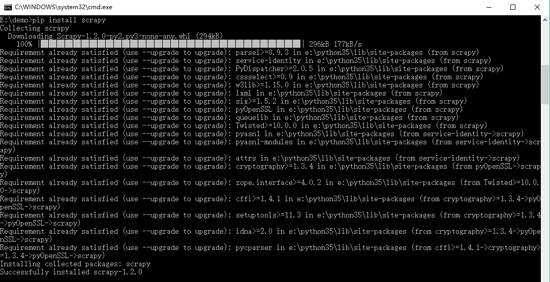 在Python3.5下安装和测试Scrapy爬网站 在Python3.5下安装和测试Scrapy爬网站